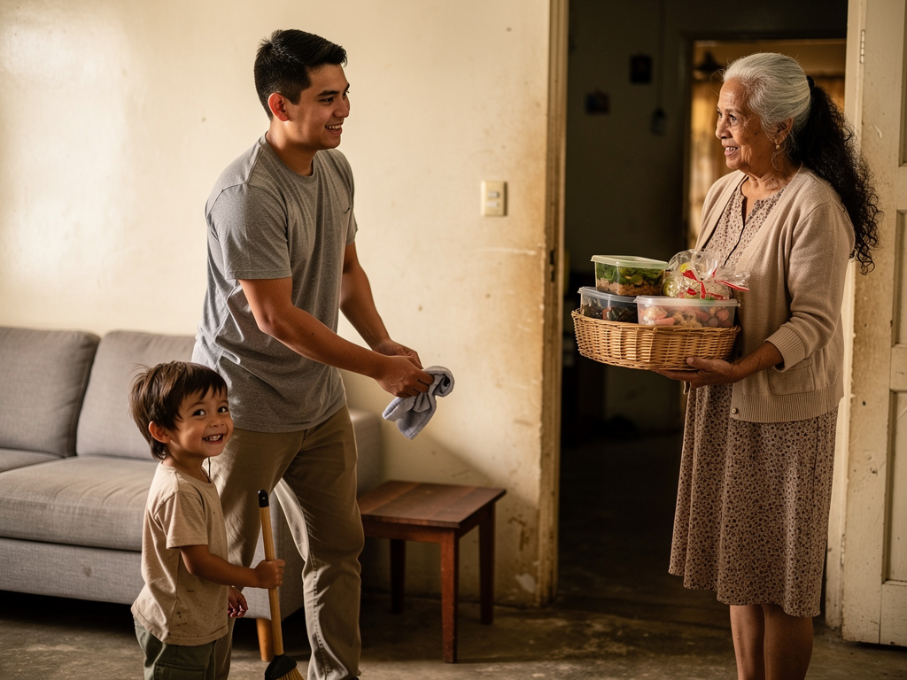 Imagine if: Habang naglilinis sina Ben at Lito, may kumatok sa pinto. Isang kapitbahay ang nag-abot ng kaunting pagkain.

“Pa