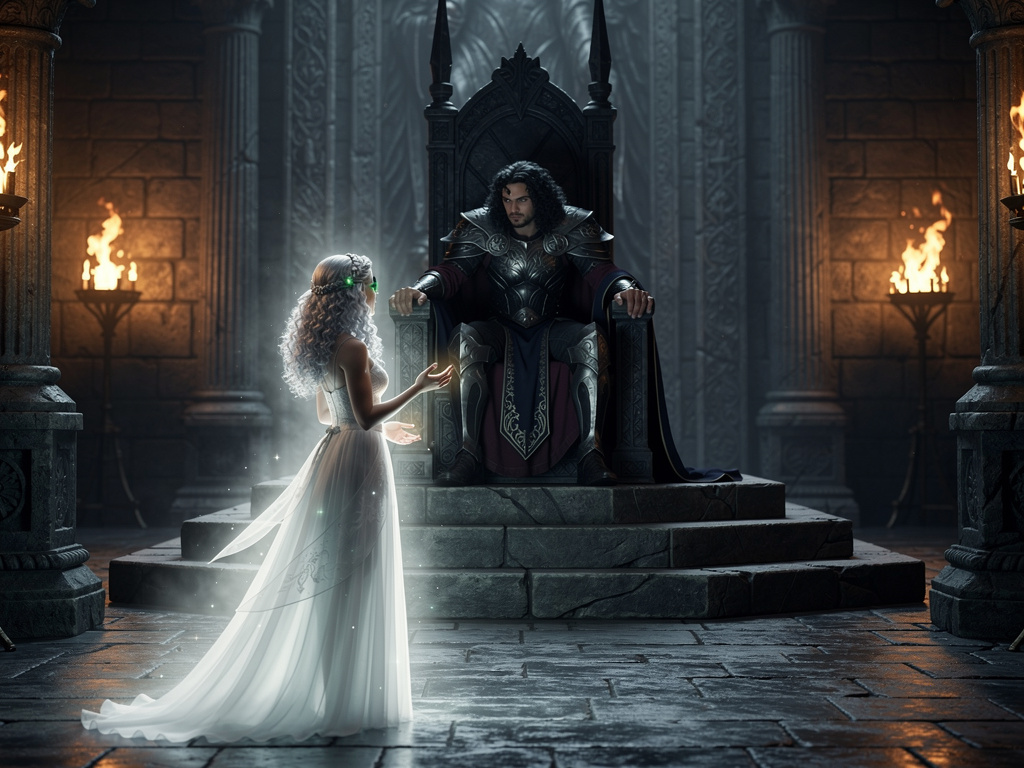 Perché hai riempito il nostro regno di oscurità? Non puoi vedere quanto male stai facendo alle persone?" chiese la fata con v