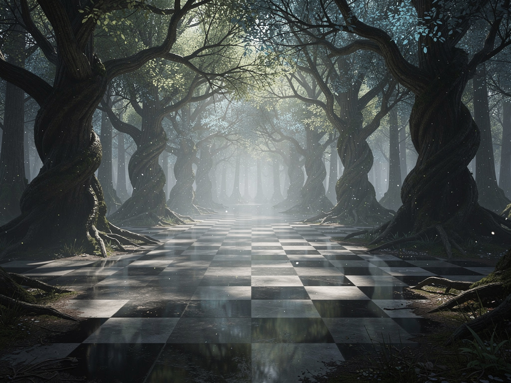 Immagina se: Gli abitanti del bosco magico intrappolati nel magico e oscuro gioco degli scacchi.
