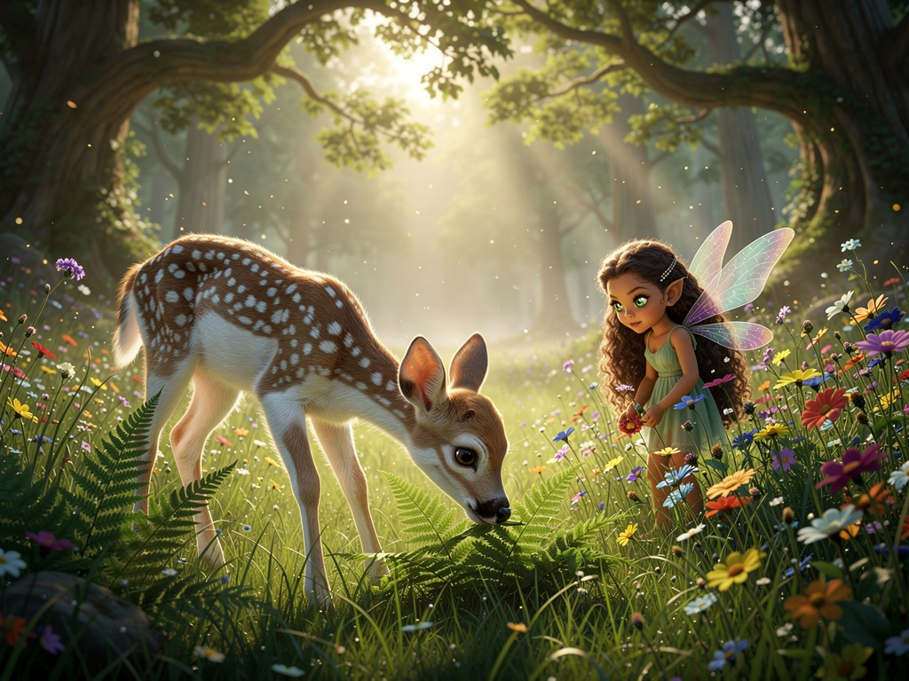 Immagina se: Il Folletto del Bosco Incantato e il Cerbiatto".