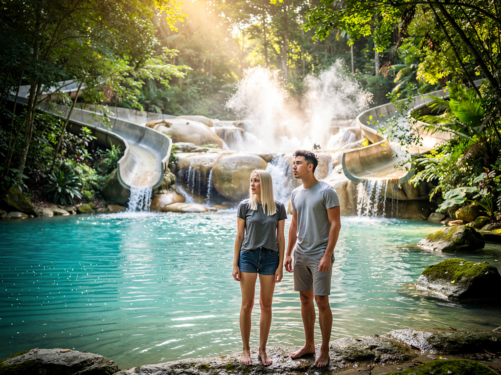 Imagine if: if you are stuck on a natural waterpark with lots of natural waterslides, and springs, with your crush, what woul