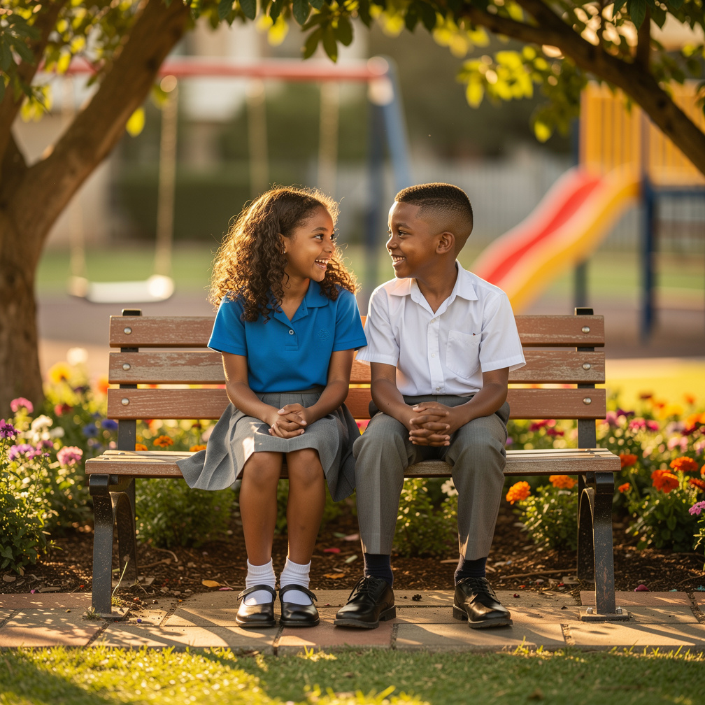 Imagine if: Nolwandle and Thabo grow up as family friends.
Same primary school → best friends → fall in love (Grade 4)
Secret