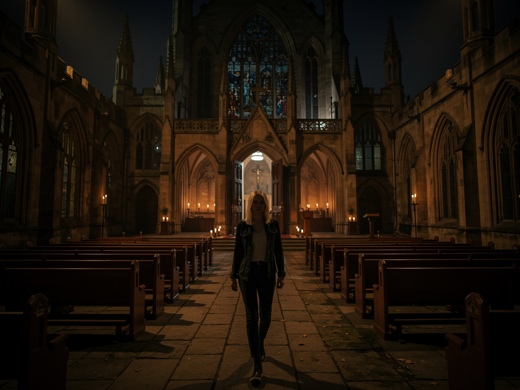 𝗍𝗁𝖾 𝖾𝗏𝖾𝗇𝗂𝗇𝗀 — 𝖺 𝗍𝗂𝗆𝖾 𝗐𝗁𝖾𝗇 𝗍𝗁𝖾 𝖼𝖺𝗆𝗉𝗎𝗌 𝗐𝖺𝗌 𝖺𝗌𝗅𝖾𝖾𝗉, 𝗒𝖾𝗍 𝗍𝗁𝖾 𝖼𝗁𝖺𝗉𝖾𝗅 𝖽𝗈𝗈𝗋𝗌 𝗋𝖾𝗆𝖺𝗂𝗇𝖾𝖽 𝗈𝗉𝖾𝗇 𝖿𝗈𝗋 𝗉𝗋𝗂𝗏𝖺𝗍𝖾 𝗉𝗋𝖺𝗒𝖾𝗋𝗌. 𝖢𝖺𝗇𝖽𝗅𝖾𝗌 𝖿𝗅𝗂𝖼𝗄𝖾𝗋𝖾𝖽 𝖺𝗅