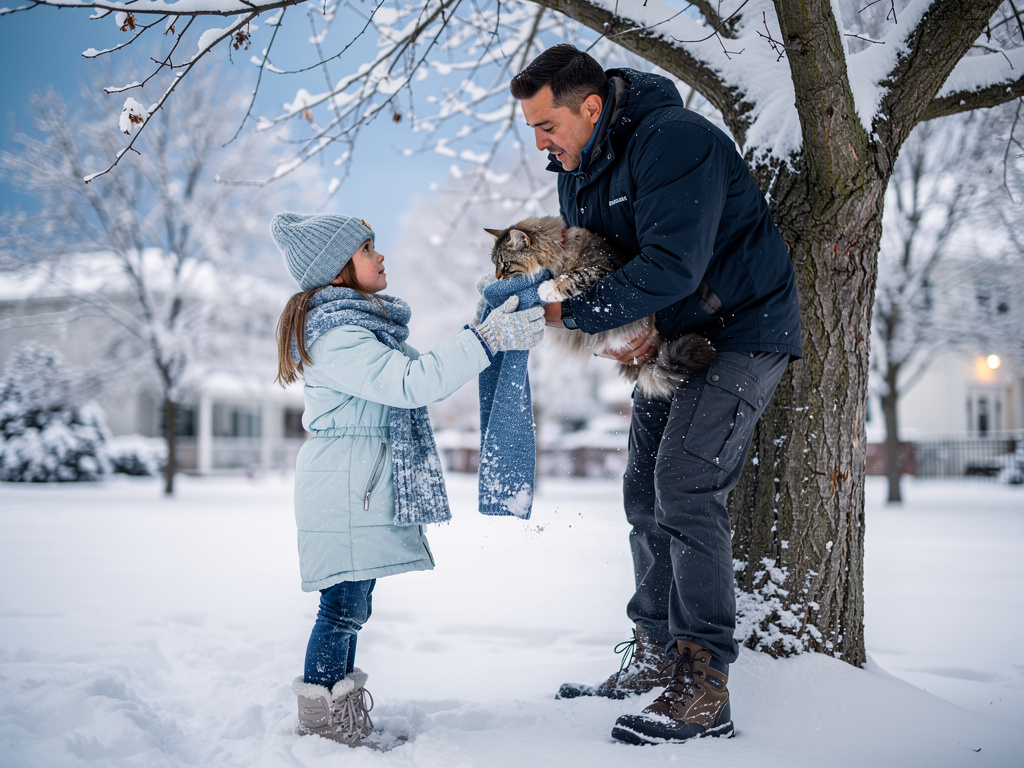 Page 9  
Daddy climbed up carefully.  
Step by step, he went higher.  
He reached out and rescued Kitty.  
I was so happy!  
