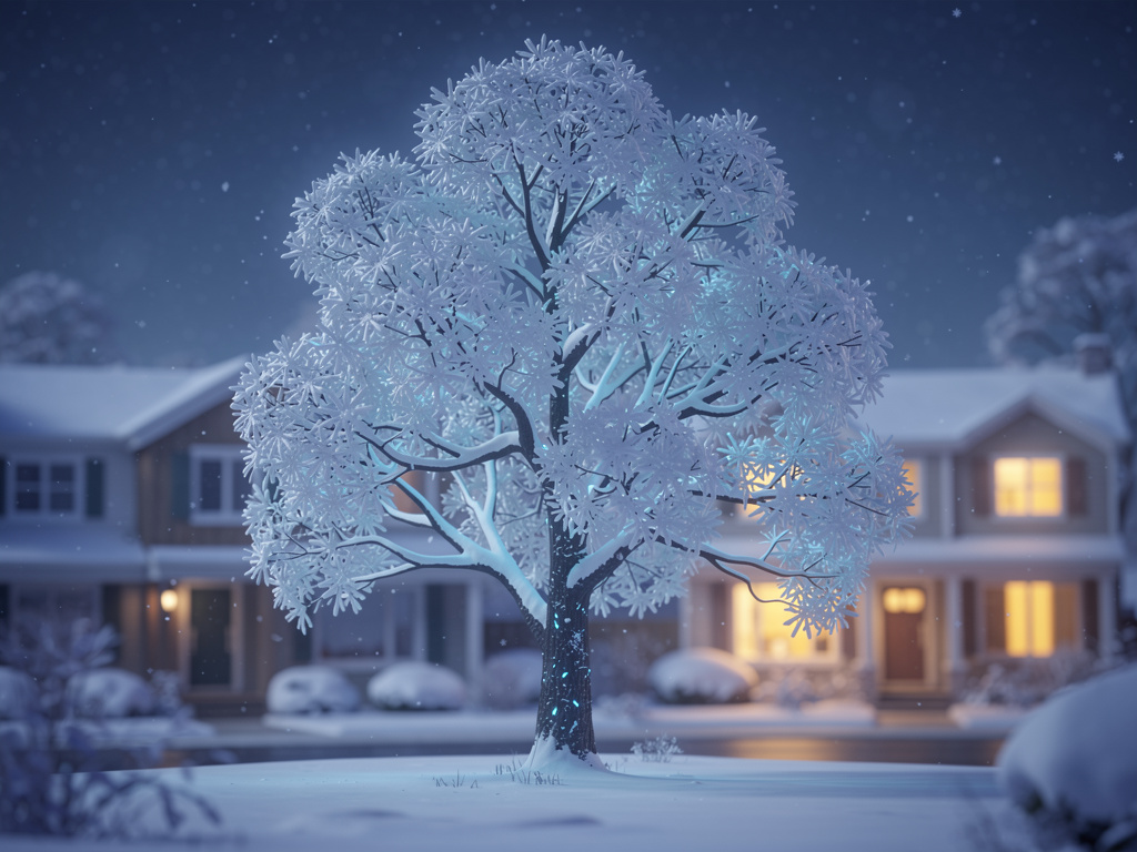 Page 8  
Text: We looked up. Kitty was stuck in a tree! Her paws were cold, and she looked scared.  
Illustration: Kitty clin