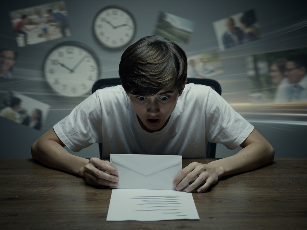 Estás a entrar em choque e a desmaiar após ler a carta, e o resto da tua vida está a passar de uma forma terrível
