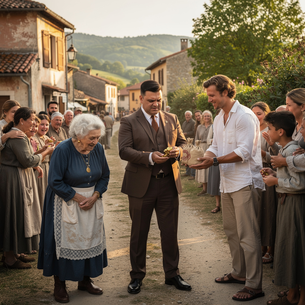 People rejoiced, but the old lady watched with a sly grin, planning her next move.