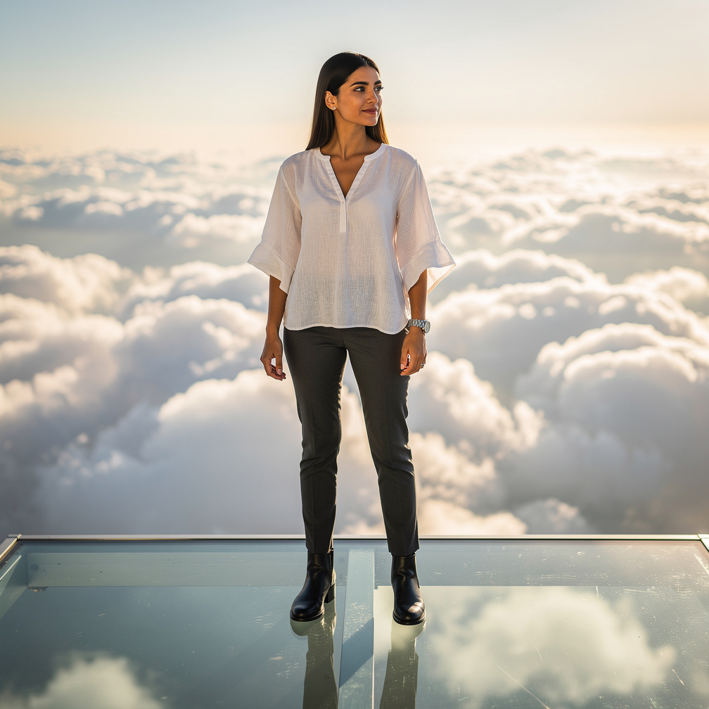 las nubes blancas se veían como algodón suave a sus pies