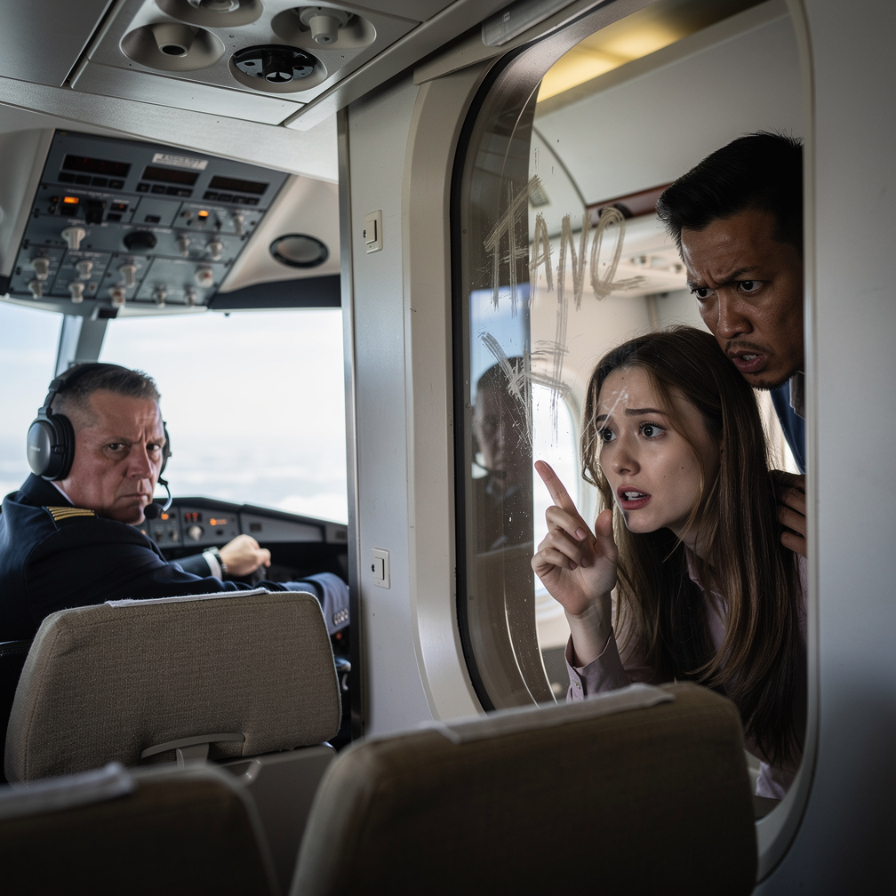 玻璃上有一条信息，它可能包含被劫持飞机的密码。