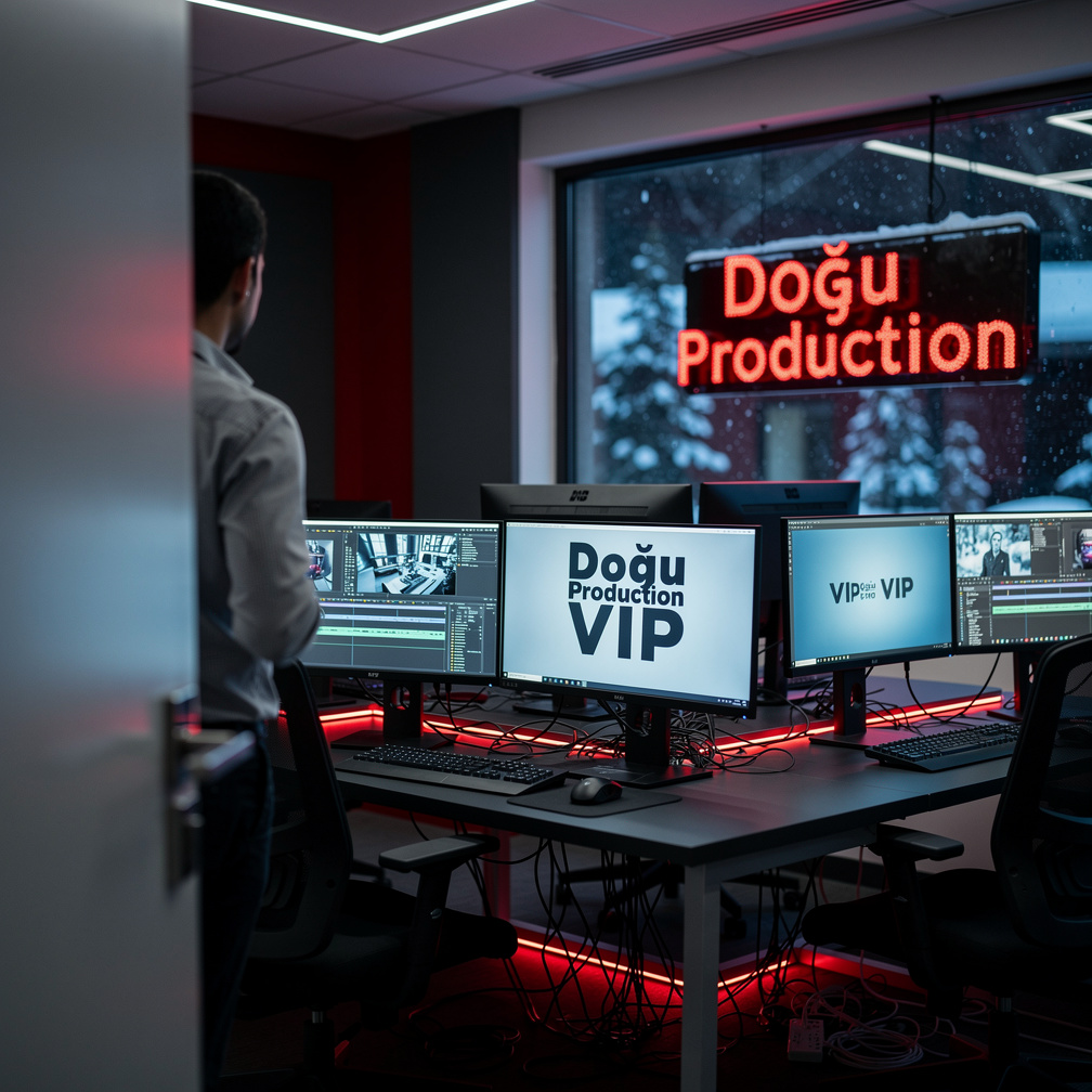 Kapıyı açar açmaz bir ses duydu: Hoşgeldiniz Doğu Prodüksiyon Vip.