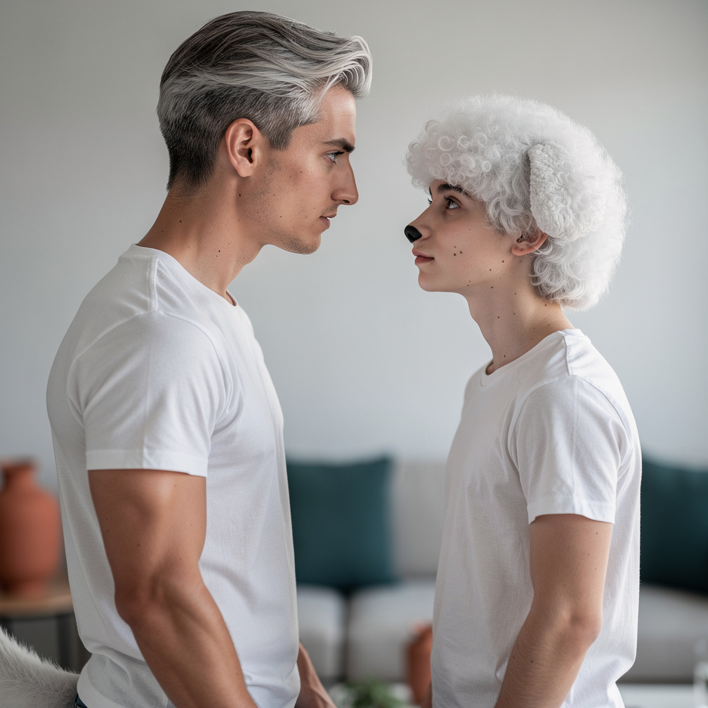 Husky alpha, Axel, locked eyes with beta poodle, Felix, sparking an undeniable attraction.