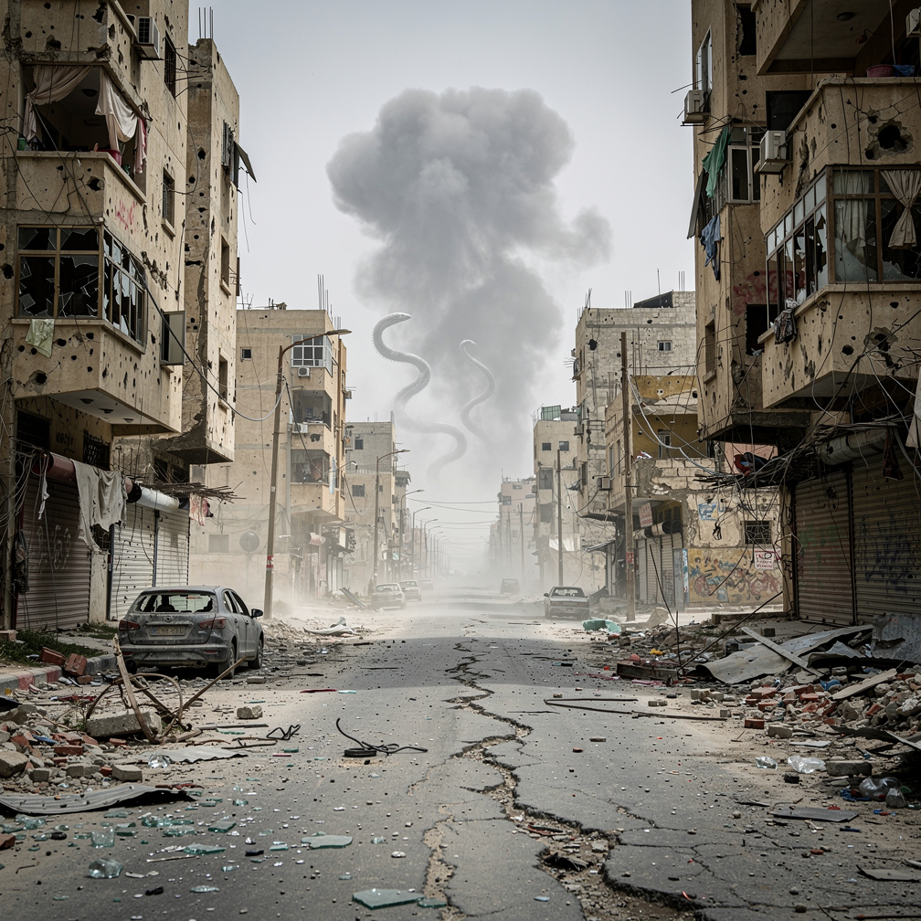 صوت الانفجارات يخطف الأرواح، والدمار ينتشر في كل مكان، والبكاء يملأ الشوارع…