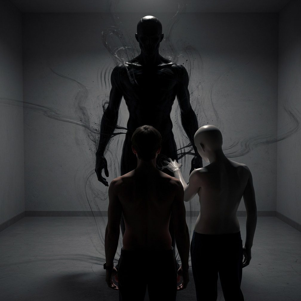 A dark figure appeared, its presence twisting the air, as it prepared to enter the belly of its unsuspecting host.