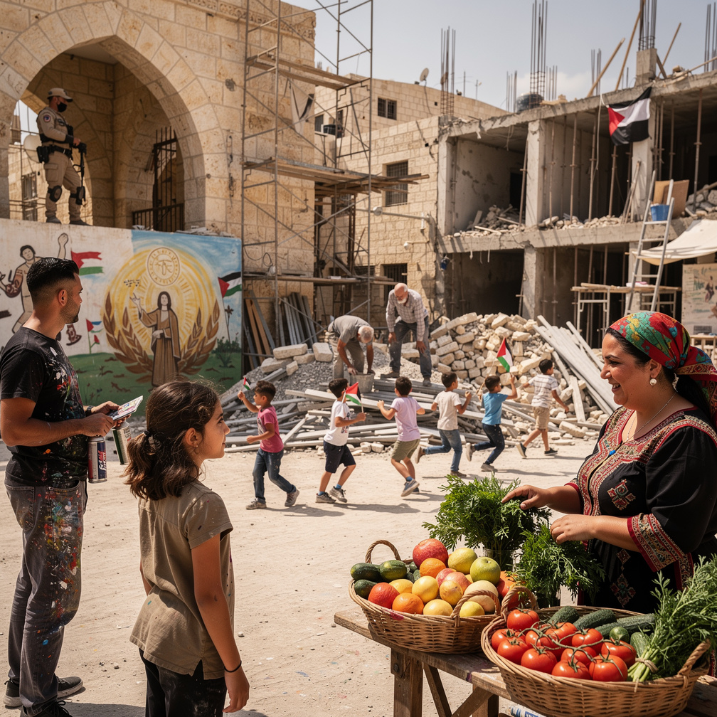 بدأت حياة جديدة تلوح في الأفق، حيث يسود السلام والاستقلال، وتبدأ إعادة إعمار المناطق المهجورة، وتستعد الشوارع لاستقبال أبنائه