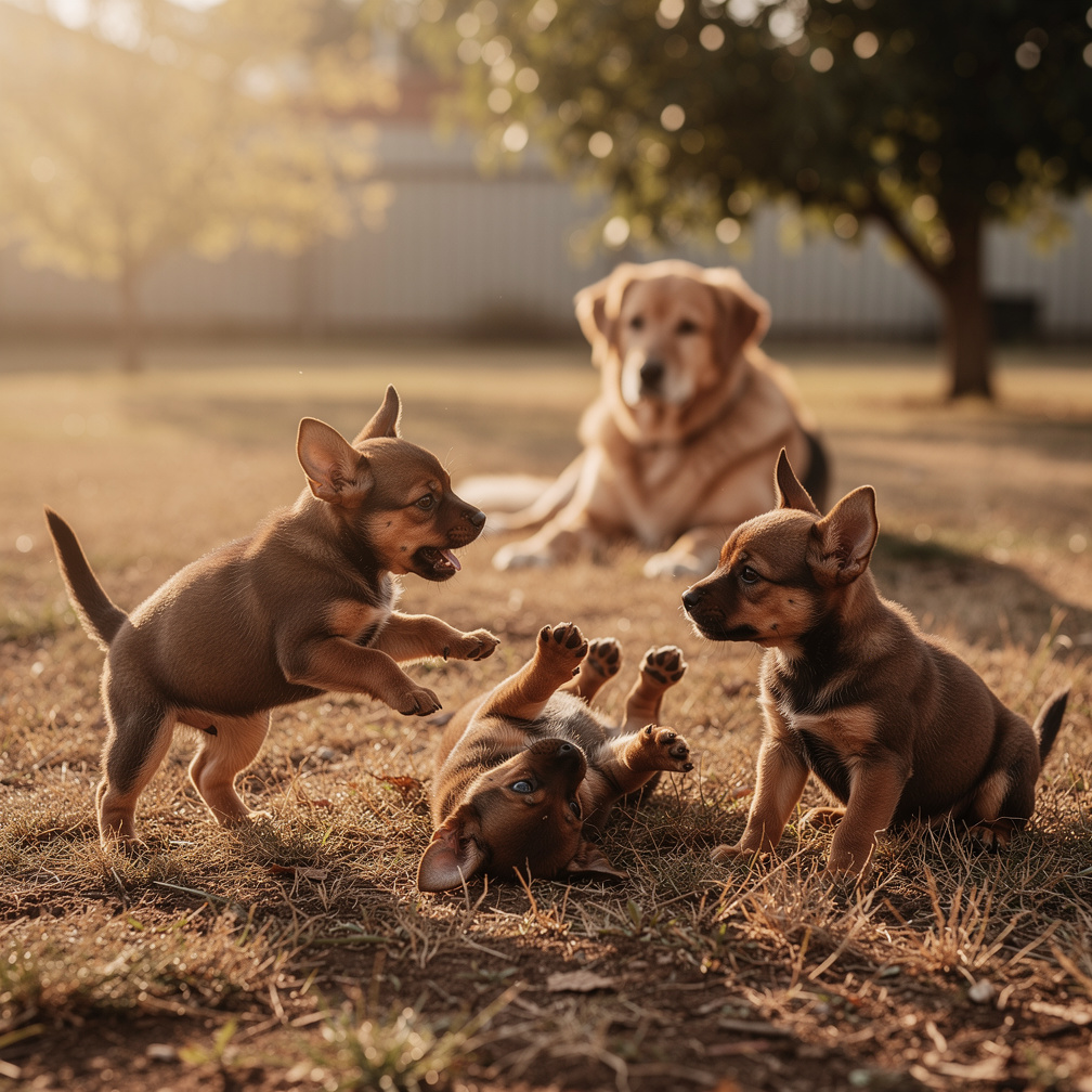 They ran around the yard, Henry tumbling and falling, his siblings laughing. Suddenly, they heard a noise.