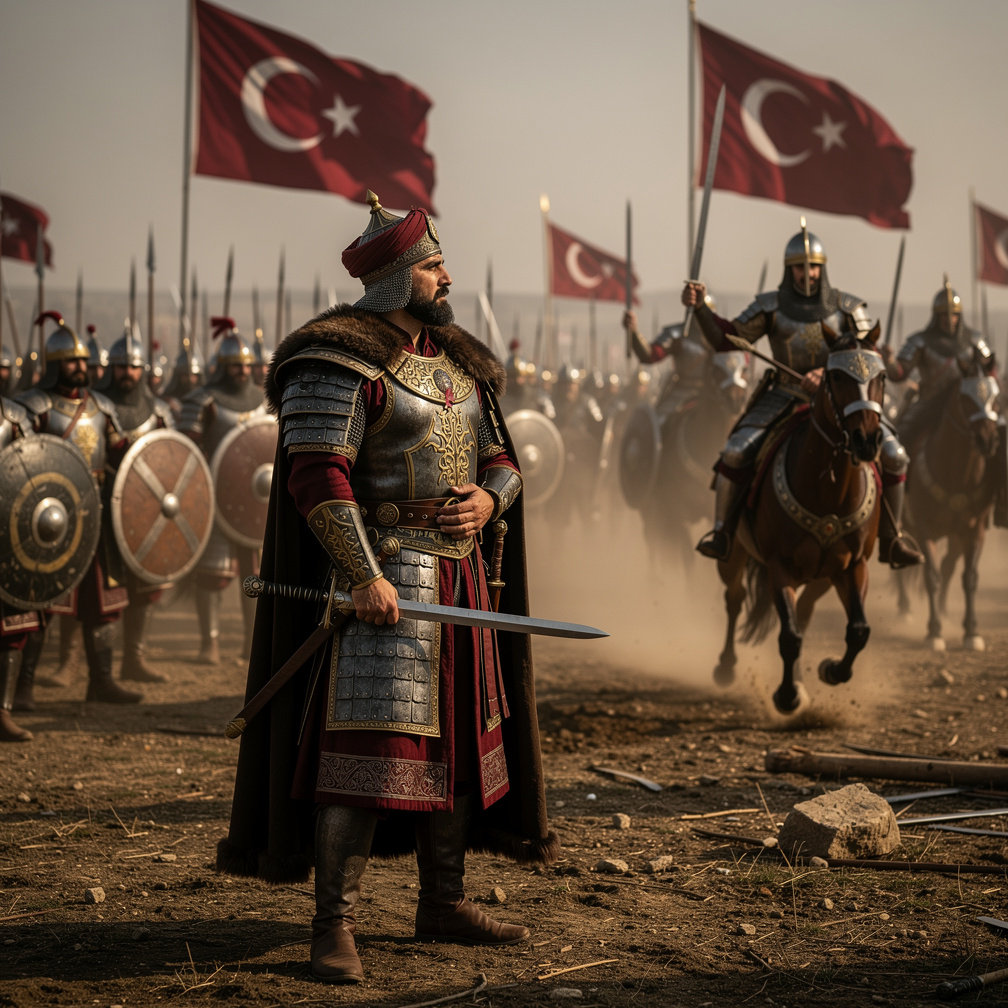 Fatih Sultan Mehmet'in ordusu galip gelirken bir anda karşılarında bir süvari birliği belirir.