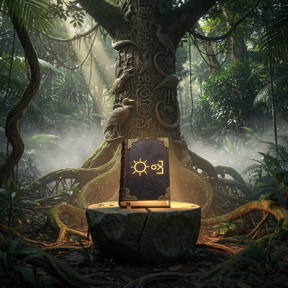 Di dalam hutan Rahasya, ada sebuah petunjuk misterius yang menunjuk ke arah buku jadui itu.