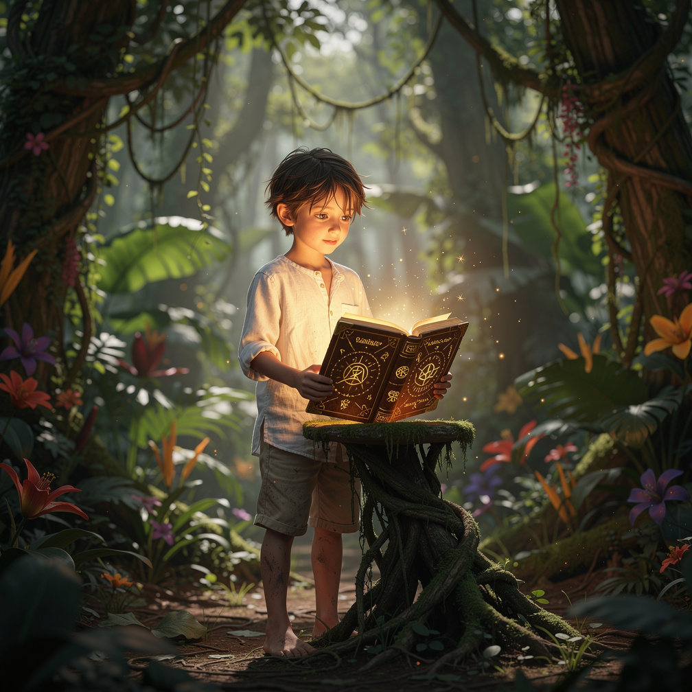 Di dalam hutan Rahasya, sebuah buku ajaib itu ditemukan oleh seorang anak laki-laki bernama Kaito.