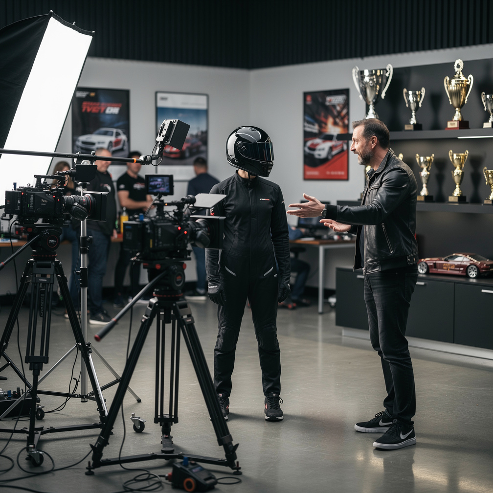 I walked into the film studio and met the director, a thrill-seeker with a passion for cars, who was eager to start filming t