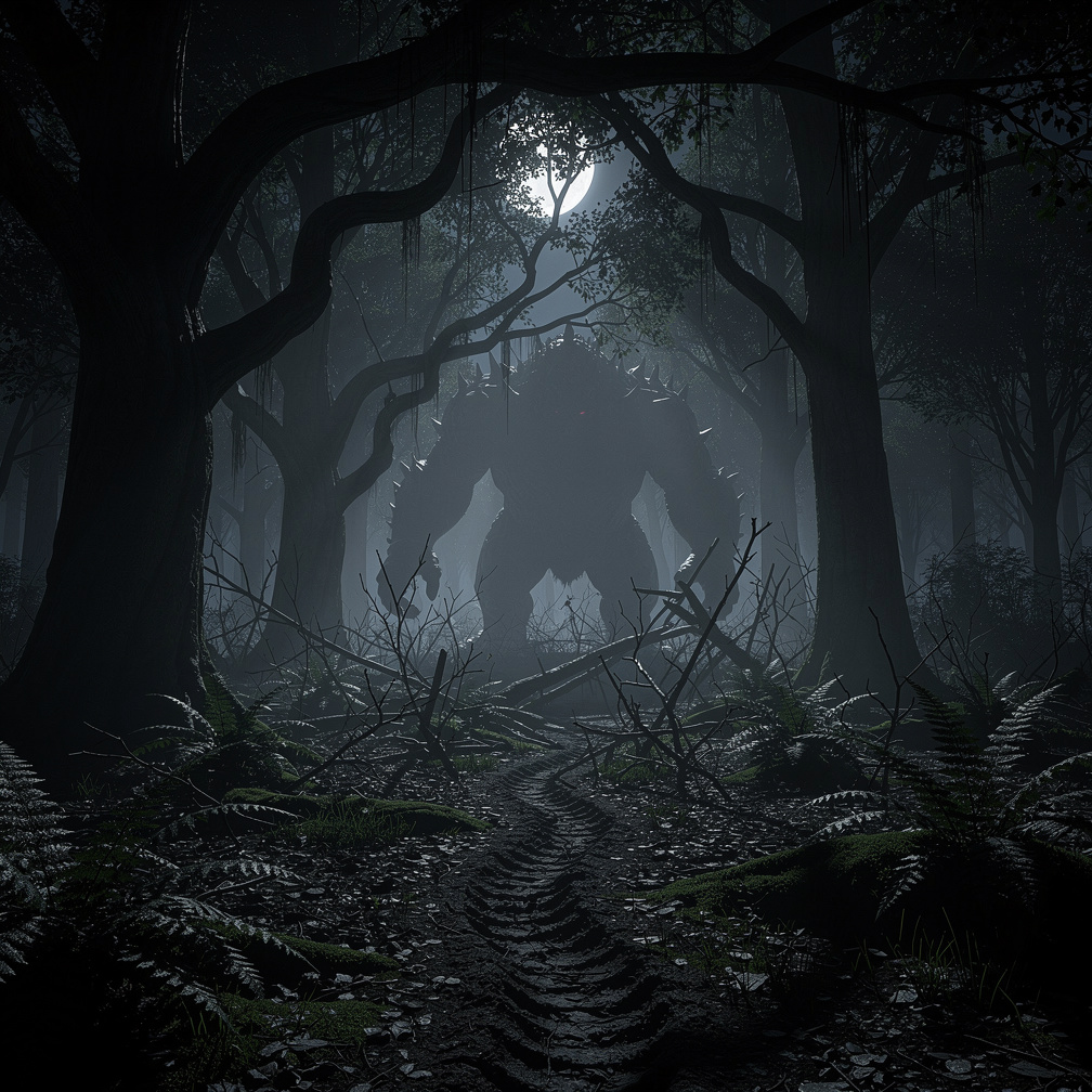 Goro's eyes snapped open, his monster instincts on high alert in the dark forest.