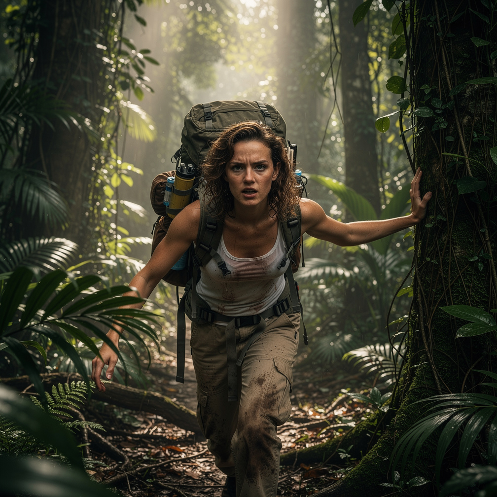 I push through the dense foliage, sweat dripping down my face, as I follow the map to the research team's last known location