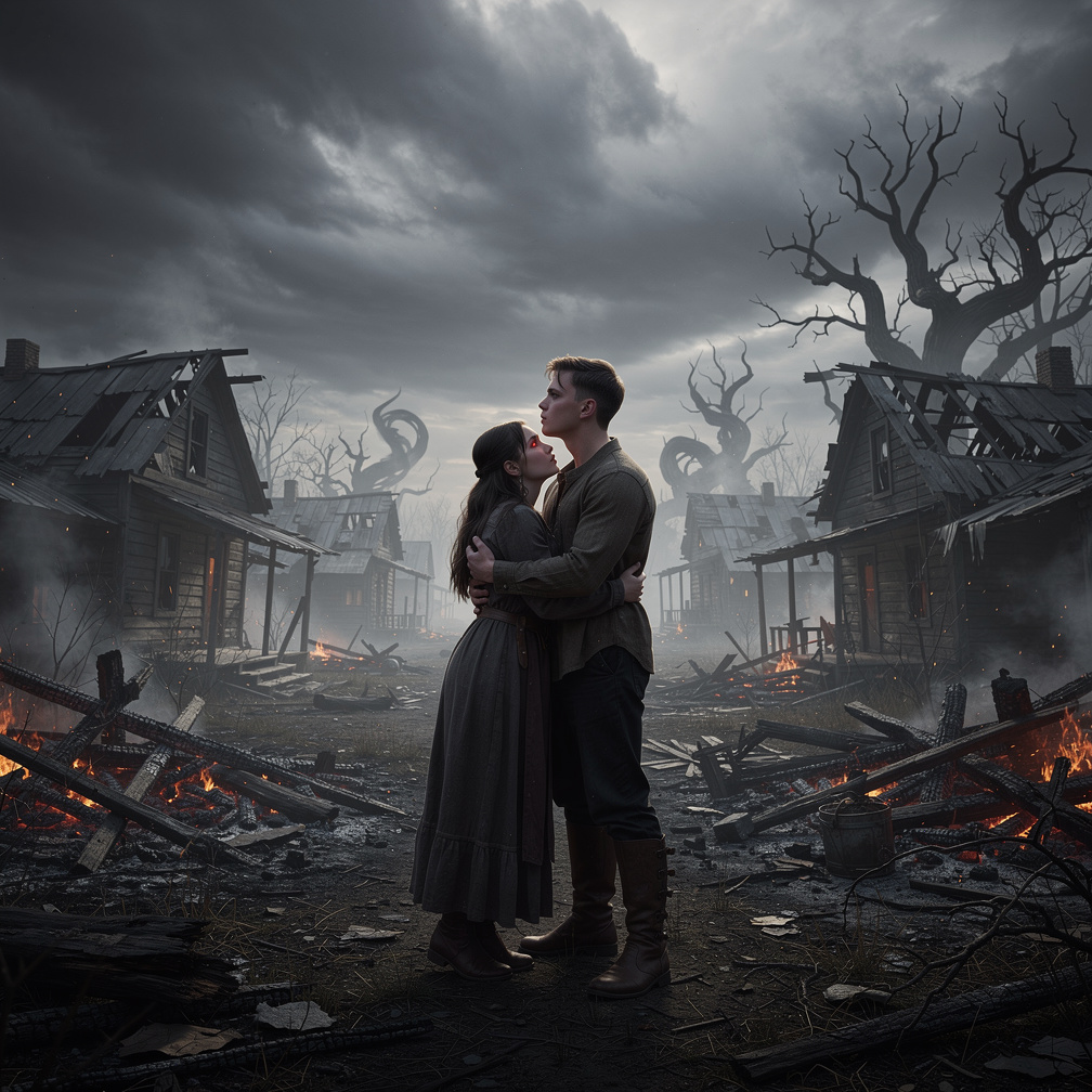Darkness consumed the village, fueled by jealousy and black magic, threatening to destroy their blossoming love.