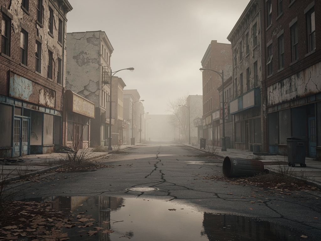 Um dia, enquanto caminhava pela cidade abandonada, encontrei um zumbi diferente, com olhos mais claros e uma expressão quase 