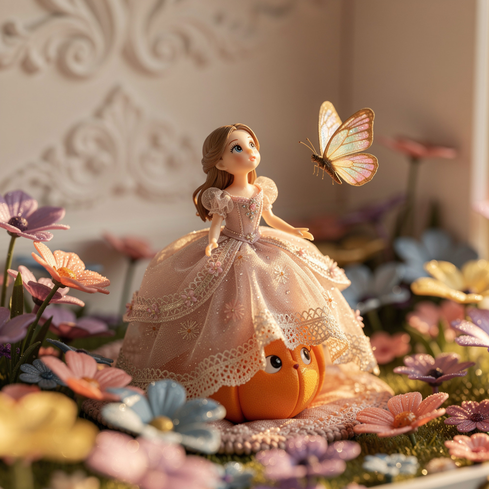 gli occhi e vide un mondo fantastico pieno di fiori colorati. Una farfalla danzava intorno a lei.