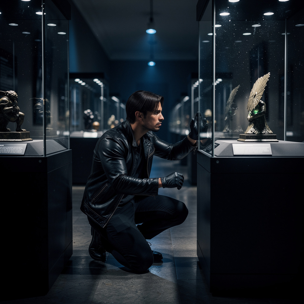 En una noche oscura, el ladrón se infiltró en el museo de la ciudad, busca el artefacto legendario.