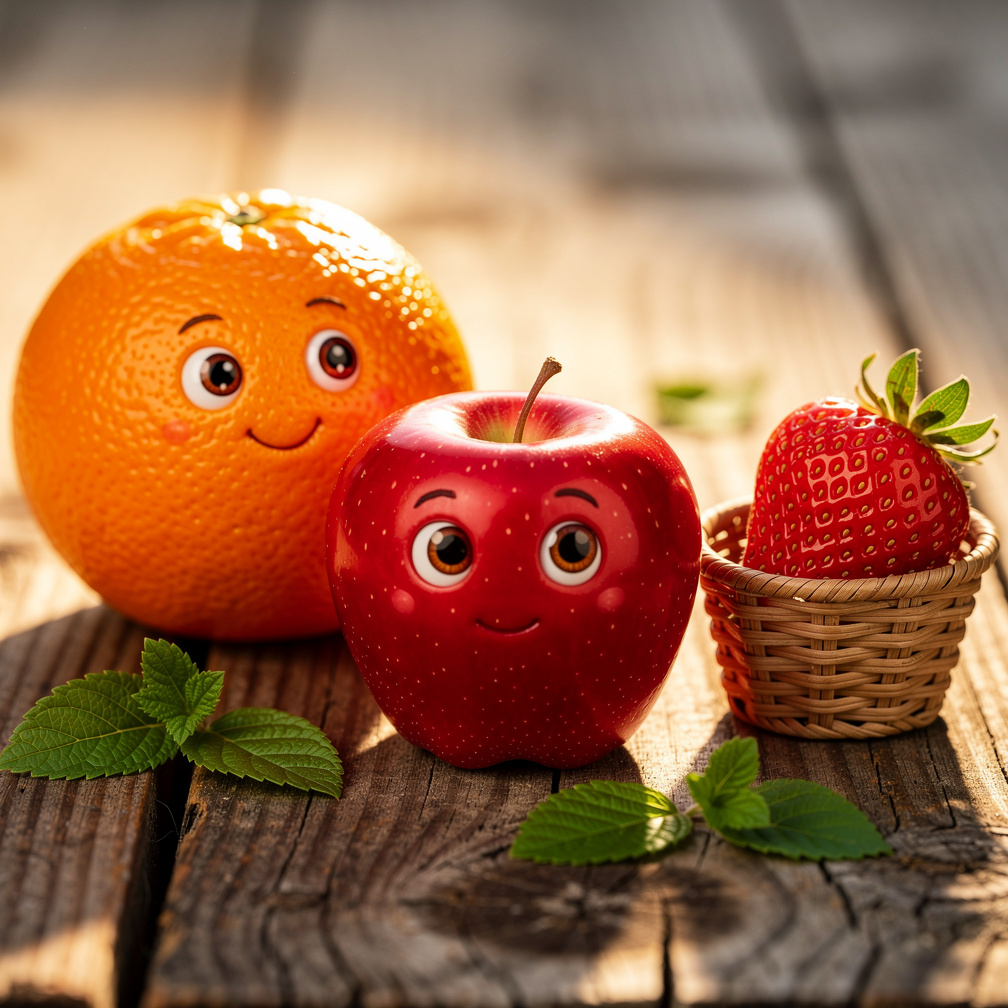 E juntos formam uma fruta deliciosa, cheia de vida e cor.