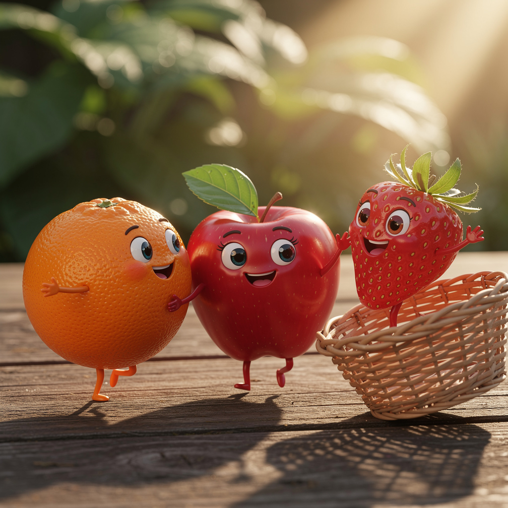 E assim a frutinha feliz dança pela manhã com Simão, Beatriz e Leonor.