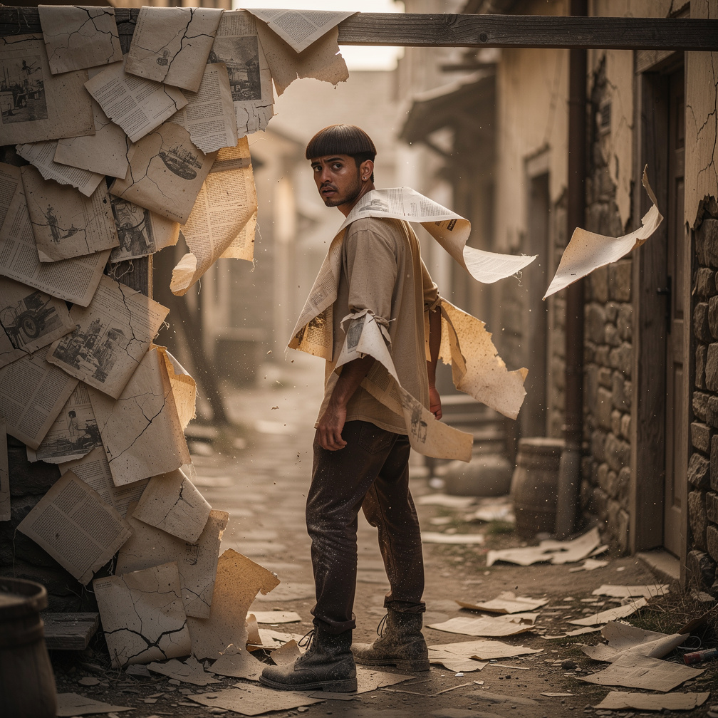 يصطدم بحائط من الورق الرقيق، يبحث عن مخرج من القرية الغامضة