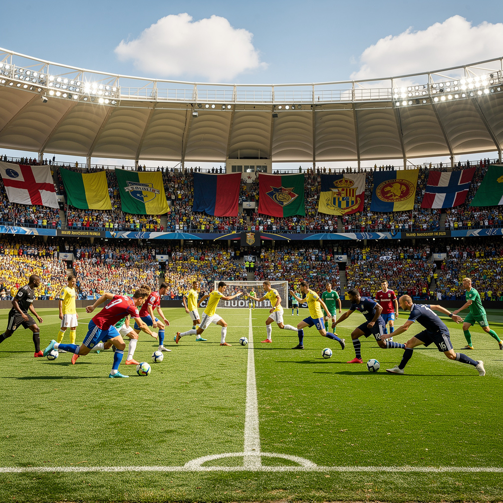 El estadio vibraba con emoción mientras los jugadores se calentaban.