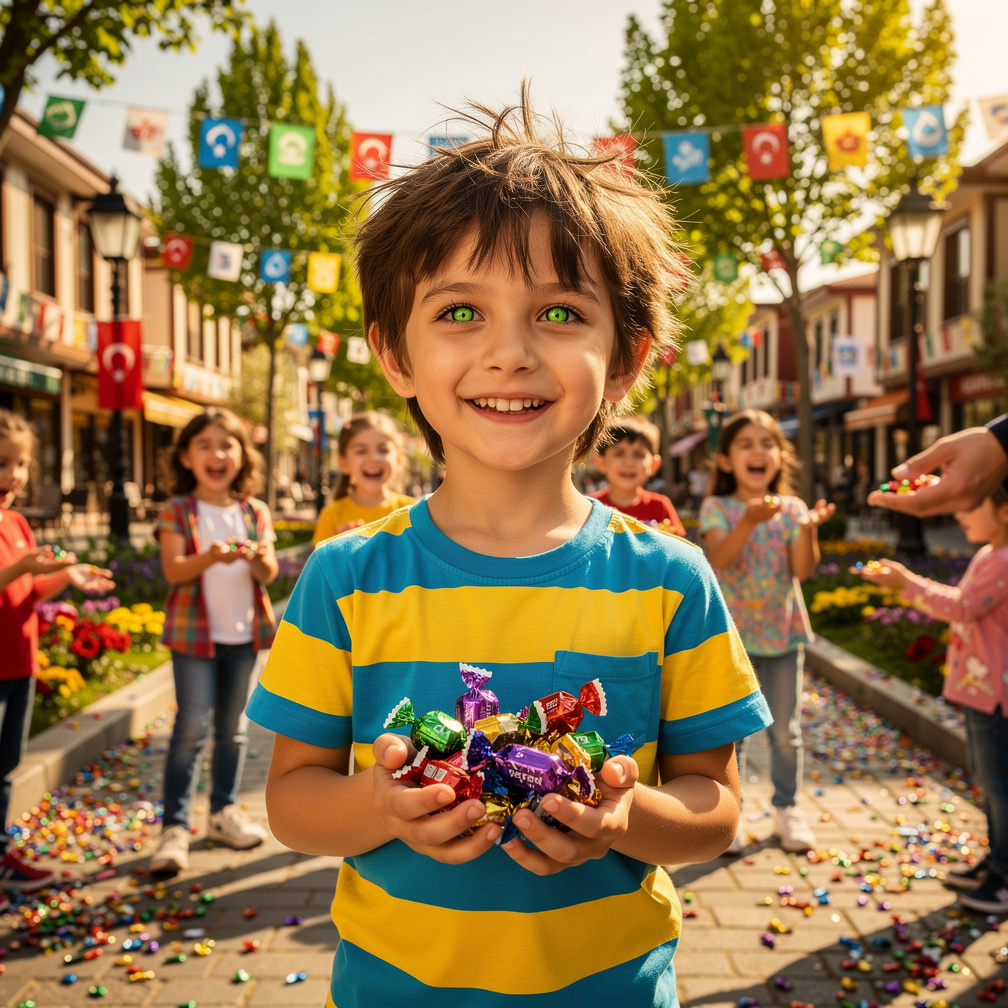 Çocuklar renkli kıyafetler giyer, Mutualımlar dağıtılırdı.