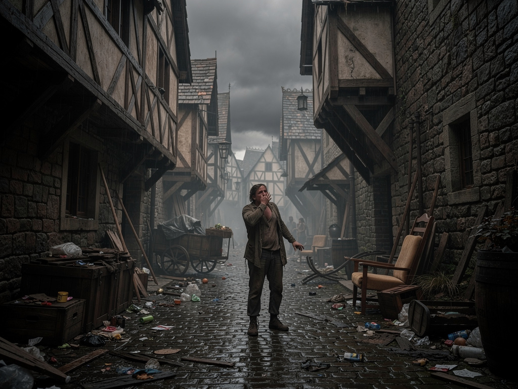 Imagina si: Capítulo 1: El dulce sonido del capitalismo.
El callejón olía a repollo podrido y aguas residuales. Leo tosió, ab