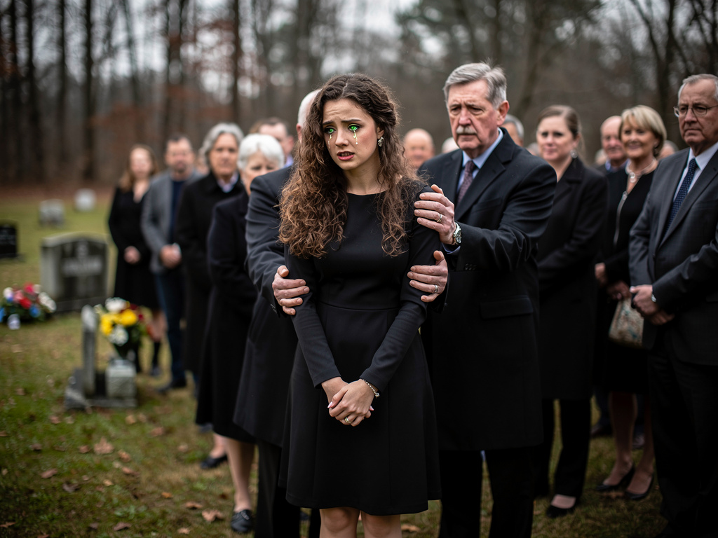 Imagine if: The funeral was a sea of sympathetic touches. Hands on her shoulders, soft voices murmuring about "the greatest l