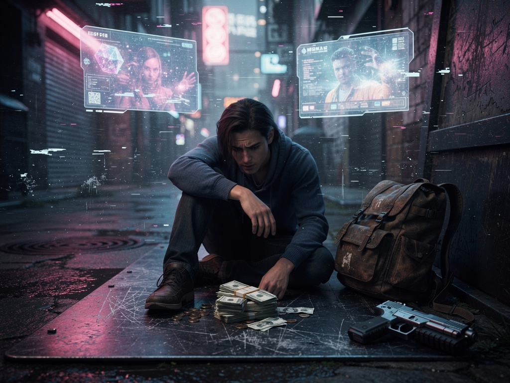 Yanındaki az miktarda paraya bakıyorsun, sadece 3 günlük erzak alabilecek kadar.