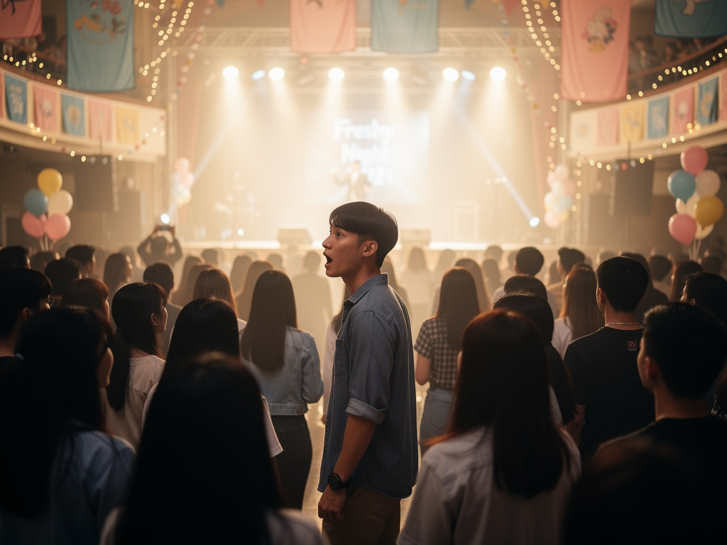 Freshy Night 2025
The venue is packed.
Freshy Night 2025—welcoming new students… and hopefully making new friends.
I walk 