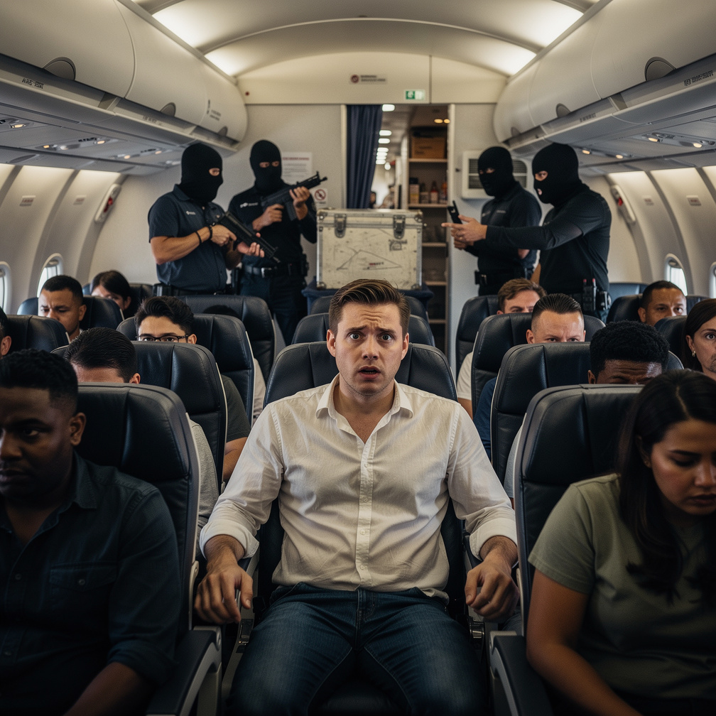 Imagine if: I'm a passenger on a hijacked airliner, and the hijackers are demanding a ransom for a mysterious cargo that's no