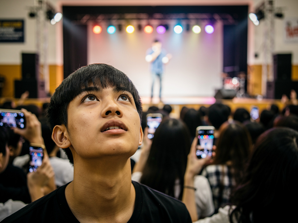 QIN (on stage):
There he is.
I recognize him… I’ve remembered him for a long time.
But I don’t think he remembers me.
My 