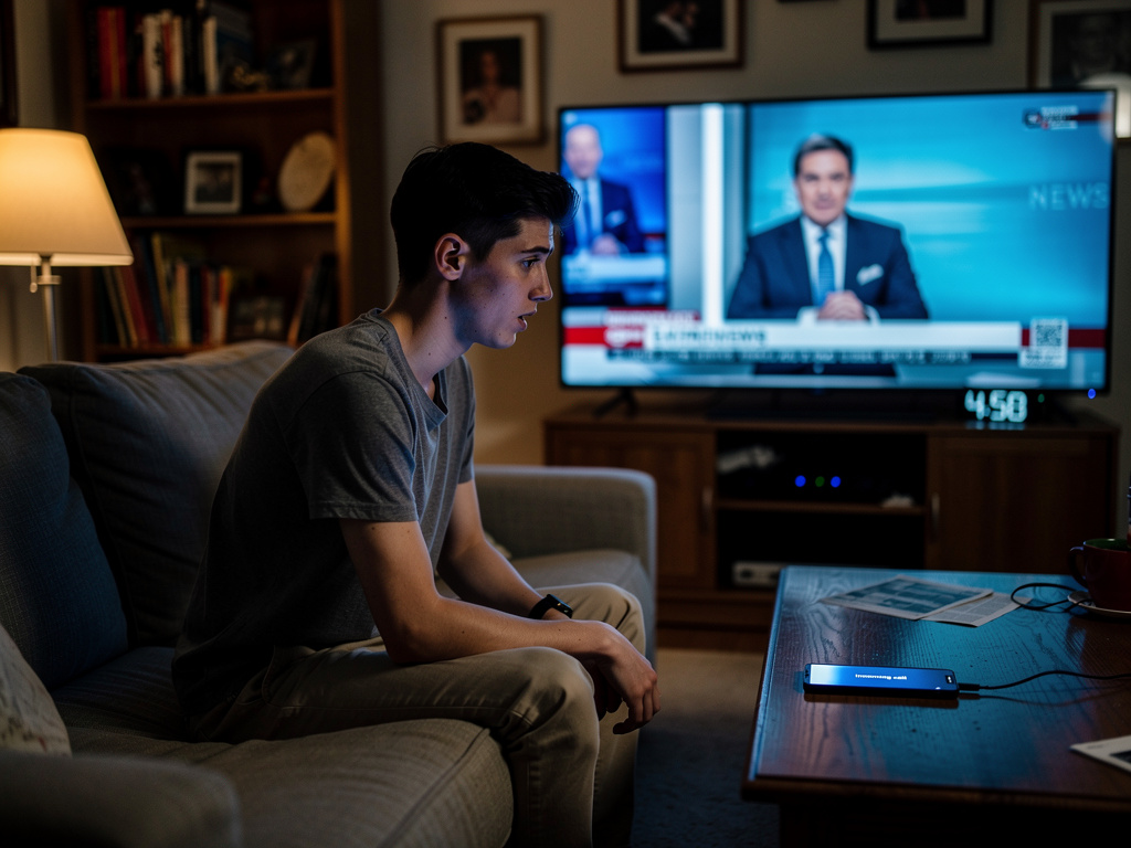 Hayal et: Saat 4:58 de televizyon izliyordum biţ anda telefon çaldı.