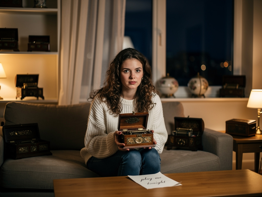 Imagine if: You've been receiving packages with no return address, each containing a small, antique music box that plays a ha