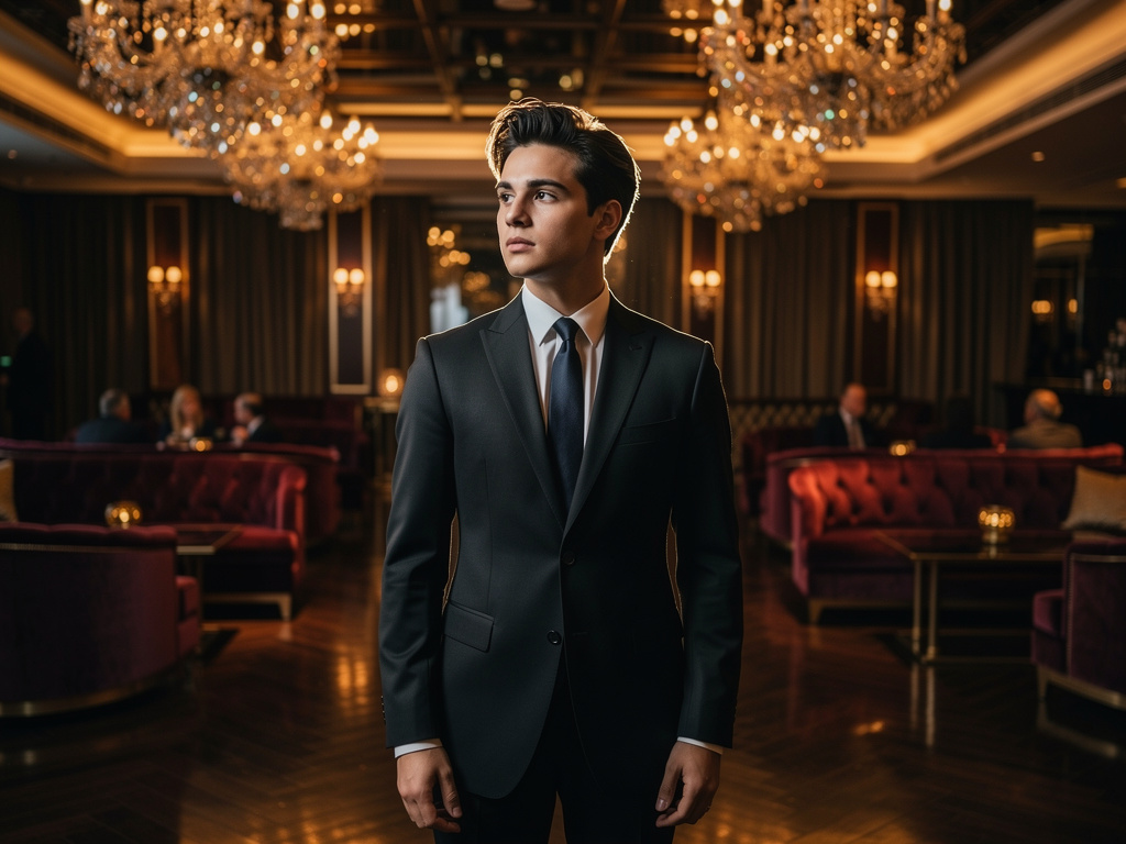 شاب طويل أسمر في مكان رسمي كجمعية