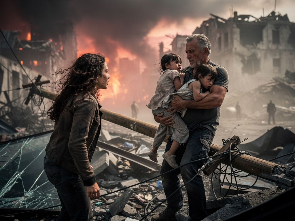 ينقذ الشاب ثلاث فتيات بملابس خفيفة