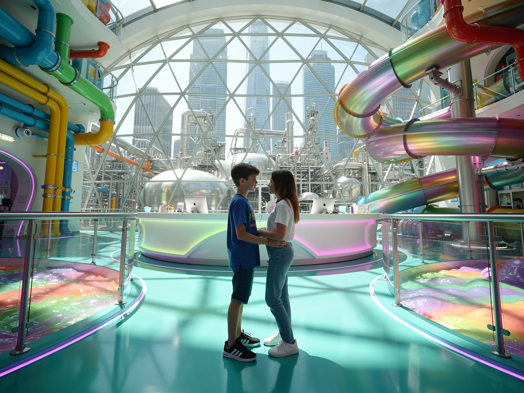 the boy then says, well, uh how ah, let's us go to the receptionist lobby area.