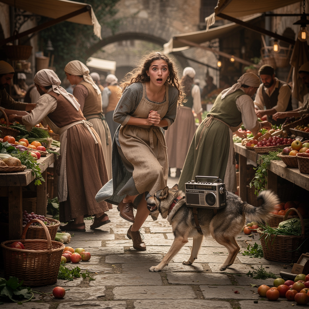 Un día en el mercado un perro con radio empieza a correr muerde varias personas entre ellas muerde a la sierva María en el to