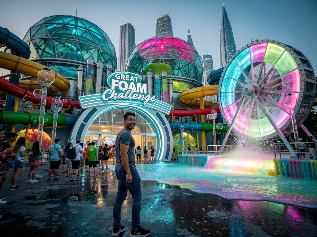 and right that day, the AquaGunge has an event, the Great Foam Challenge.