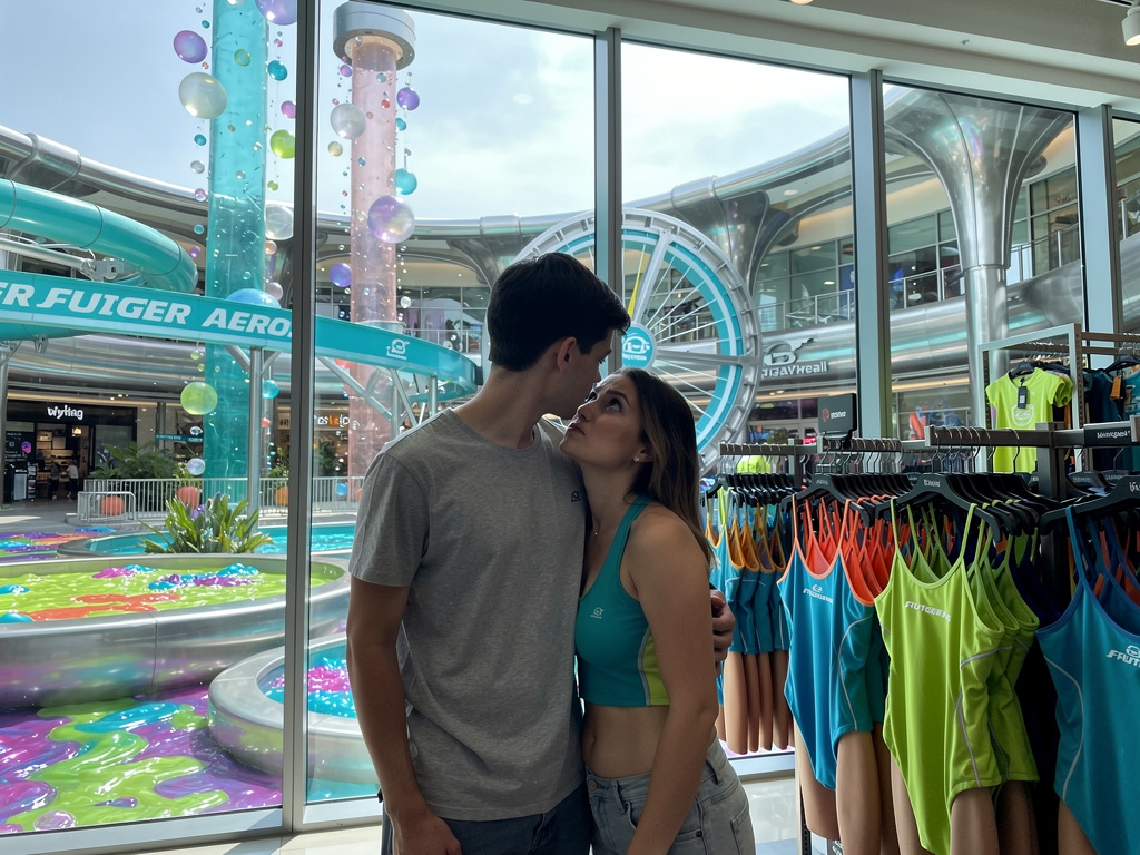 well. should we buy new swimsuit swimwear for us ? maybe some sporty ones ?" says the girl, she says this because she heard s