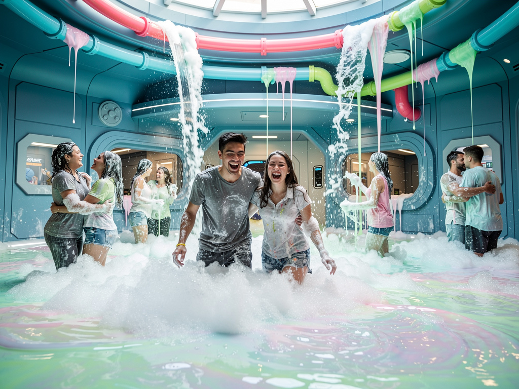 the chaos continues throughout the obstacle course lots of love, lots of moans, lots of slimy ad foamy goodnesses , until...,