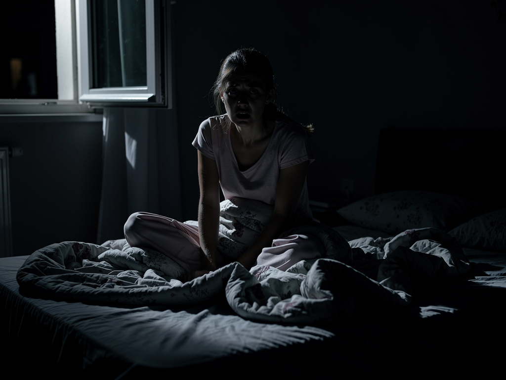 تخيل لو: في الساعة الثالثة فجرًا…
استيقظت ليان على صوت خافت.
لم يكن صراخًا… ولا همسًا… بل شيء بينهما، كأن أحدًا يحاول أن يتكل